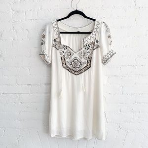 Abercrombie & Fitch White Embroidered Day Dress